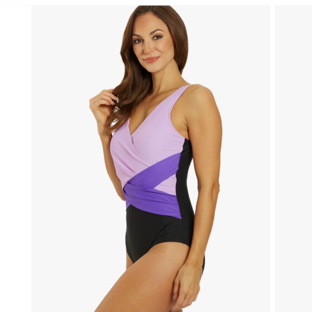 SPORTI MARINA CRISS CROSS TUMMY CONTROL ONE PIECE SWIMSUIT - Picture 5 of 11